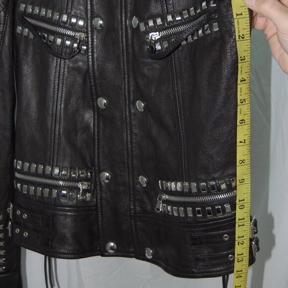 EU 38 ❤️$2495 DIESEL BLACK GOLD Women's LEATHER JACKET Biker Riding jacket ITALY - Picture 16 of 16